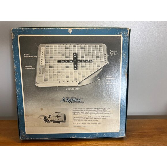 Vintage 1977 SCRABBLE Deluxe Edition Turntable Board Game Selchow & Righter Co - Picture 9 of 9